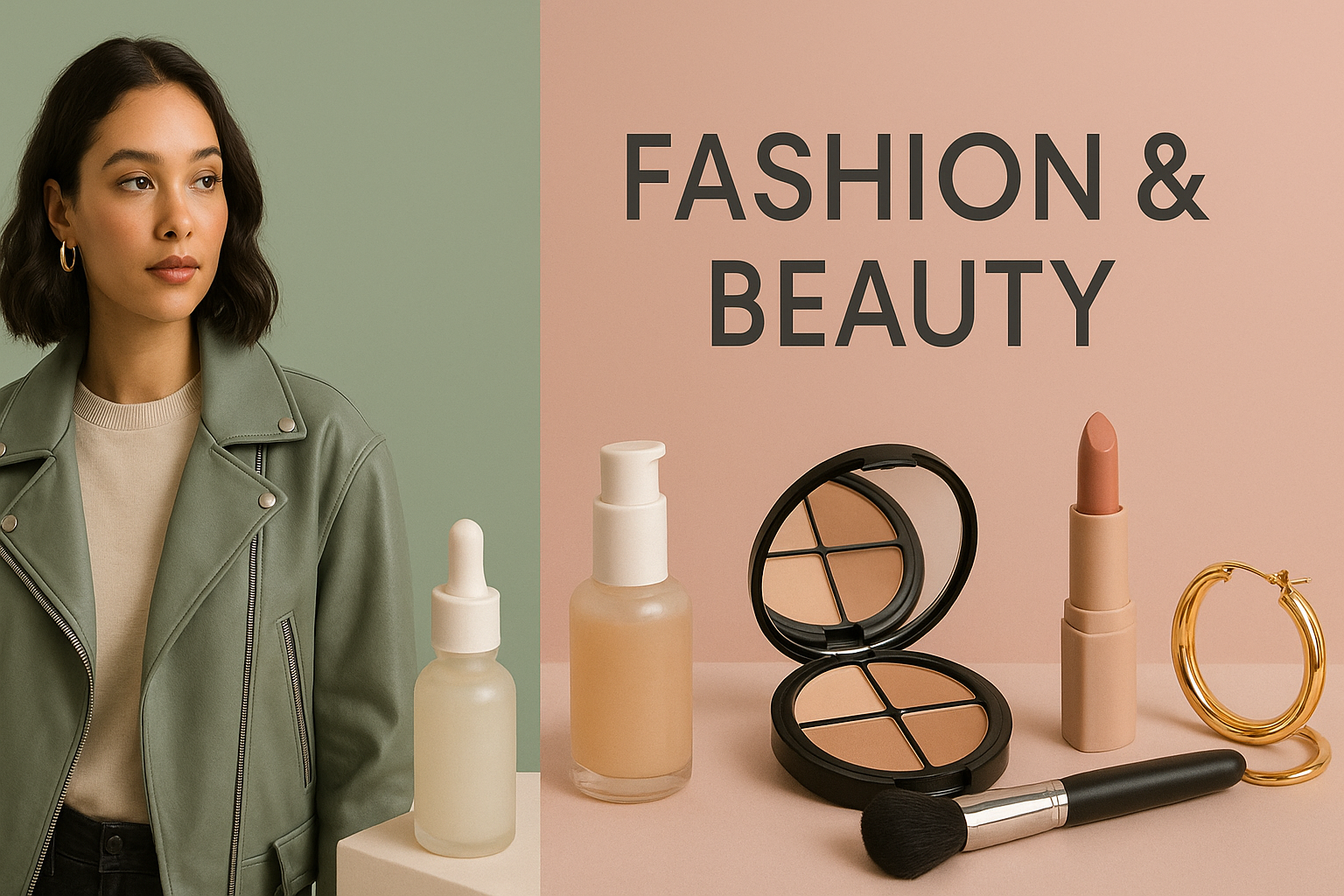 Banner for an fashion, new gen store with not only outfits but beauty care, skincare and more